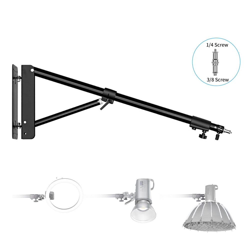 Strobe Light Studio - 100/135/ 170cm Wall Mounting Triangle Boom