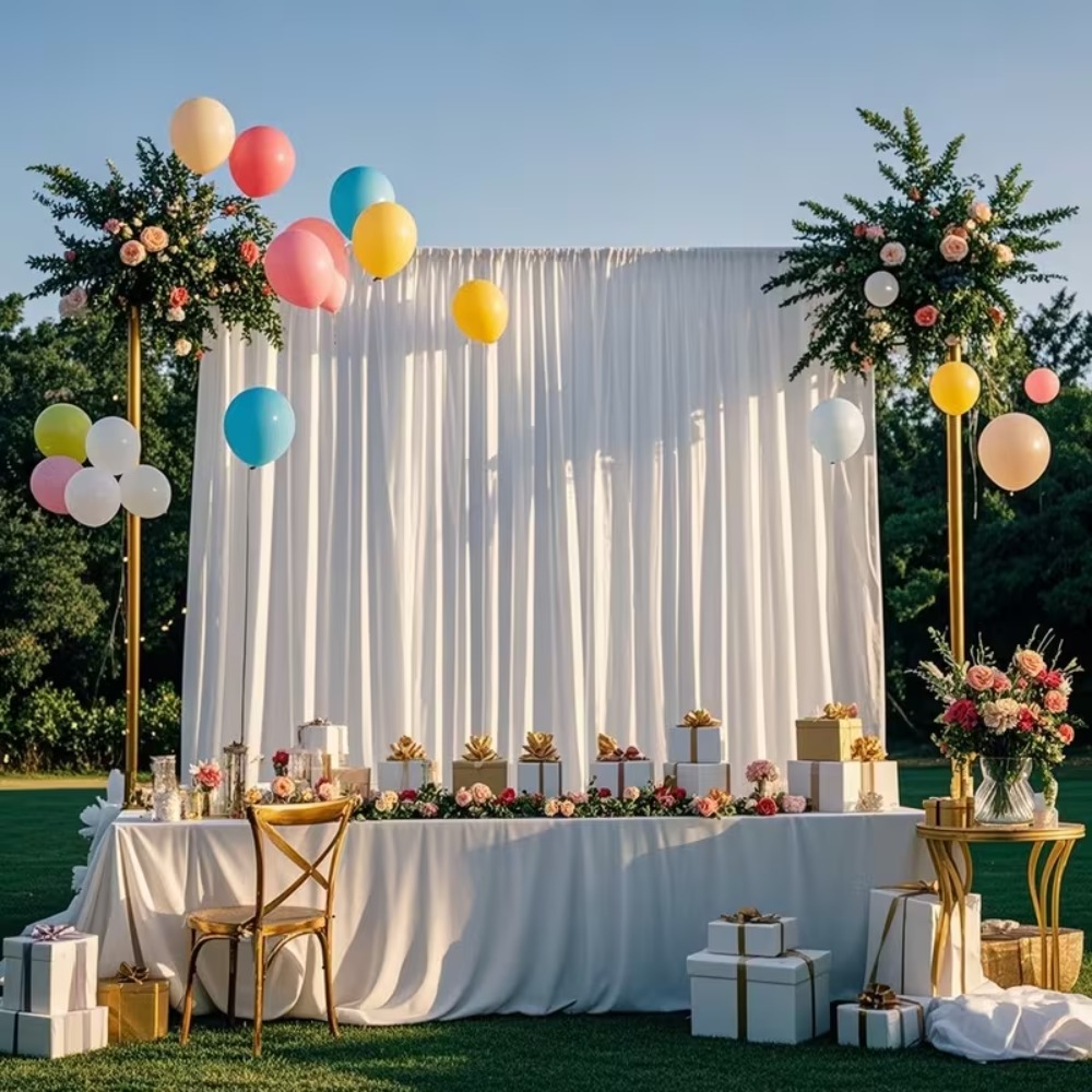 Photography Hotel - Satin Backdrop Curtain, Wrinkle Free Silky