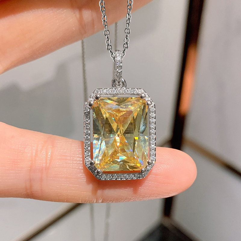 Photography Yellow - Huitan Big Geometric Yellow Cubic Zirconia