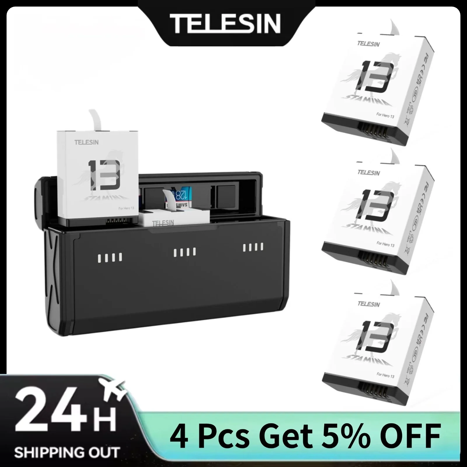 TELESIN Portable Fast Charging - огляд і ціна Gopro Action Camera Hero 11 Black