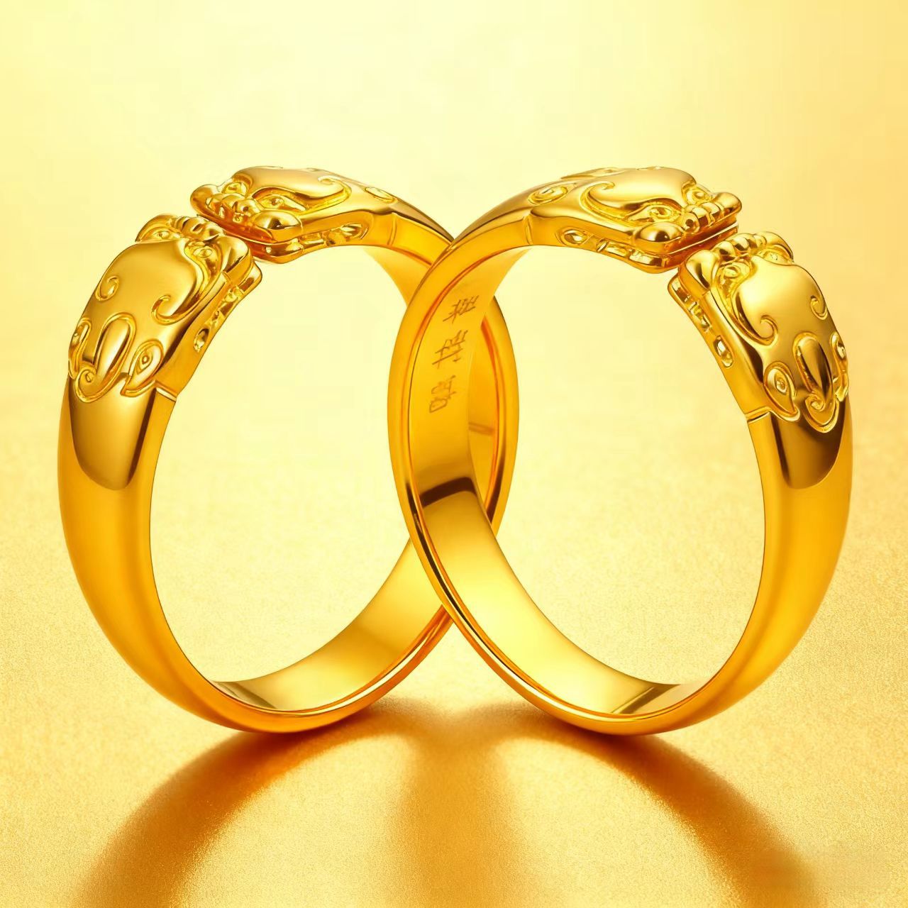 Pixiu Open Ring Couple's 24K G - огляд і ціна Photography Yellow