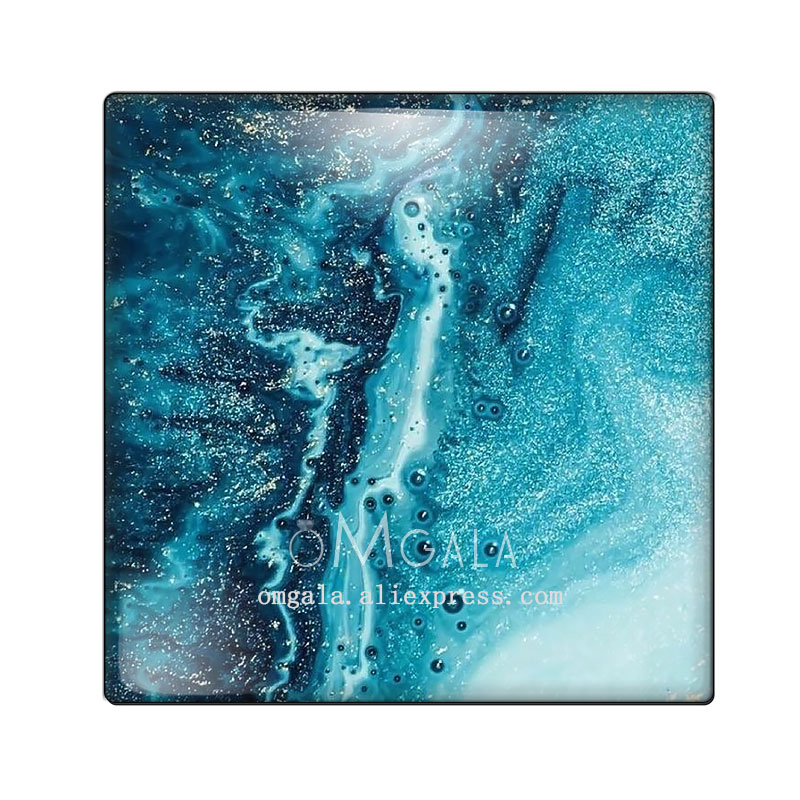 Watercolor glass cabochon Blue - огляд і ціна Photography Yellow