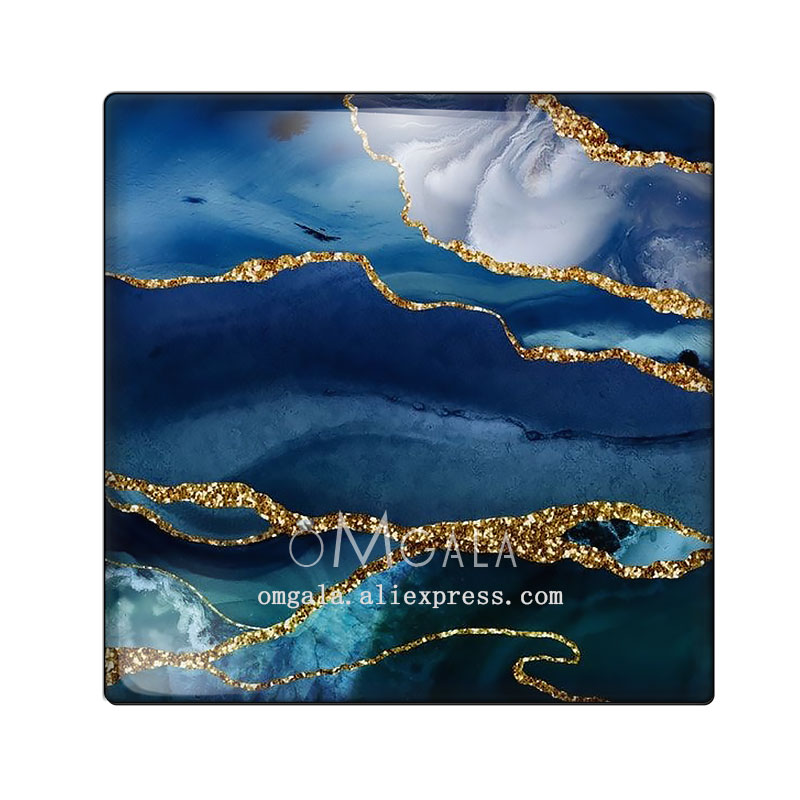 Watercolor glass cabochon Blue - огляд і ціна Photography Yellow