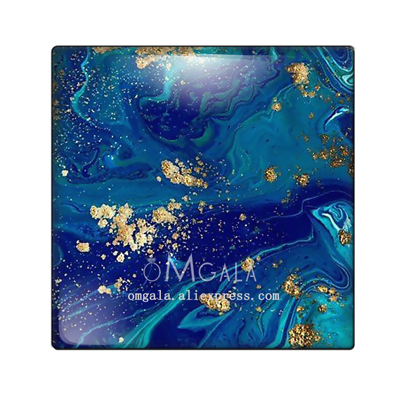 Watercolor glass cabochon Blue - огляд і ціна Photography Yellow
